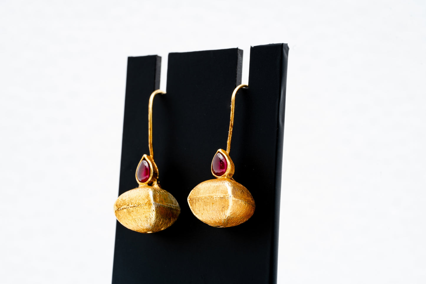 Gold plated silver dangler earrings