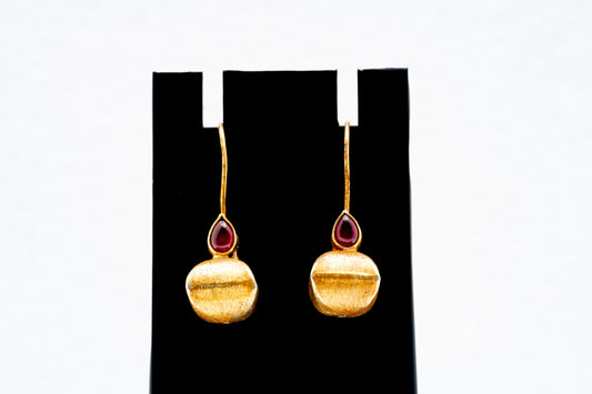 Gold plated silver dangler earrings